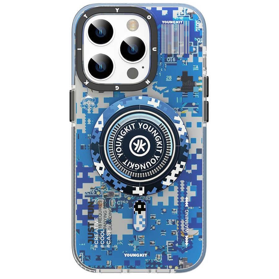 Apple iPhone 14 Pro Max Kılıf M-safe Şarj Özellikli YoungKit Kamuflaj Serisi Kapak