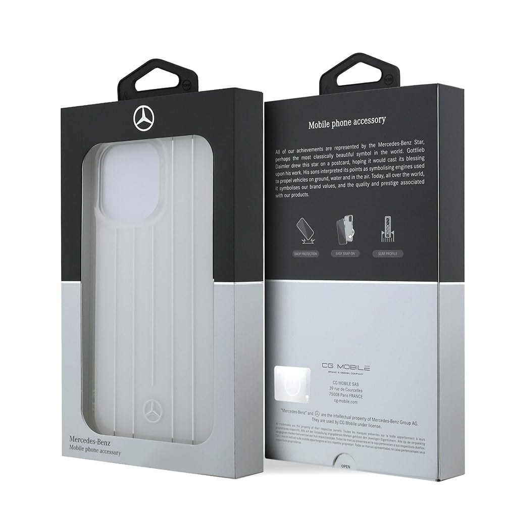 Apple iPhone 14 Pro Max Kılıf Mercedes Benz Orjinal Lisanslı New Urban 3 Sert PC Paralel Çizgi Desenli Kapak