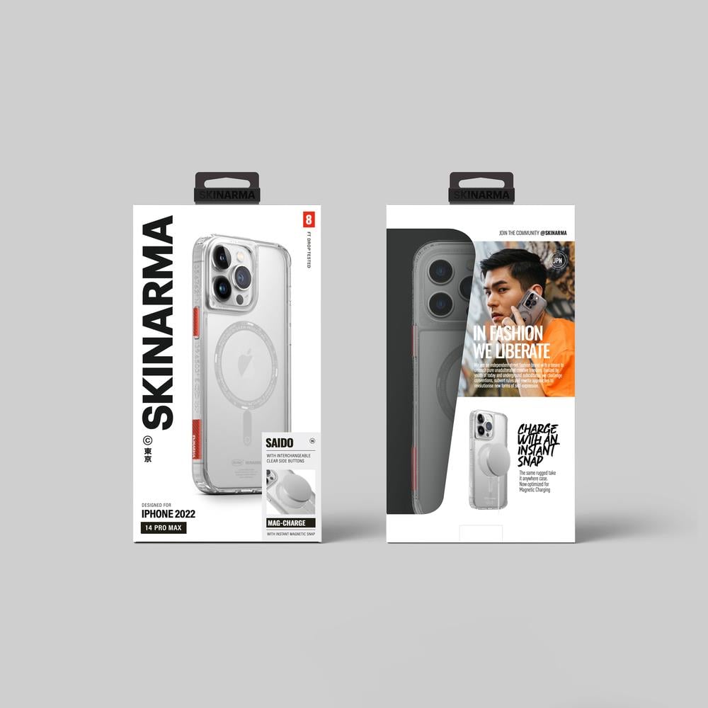 Apple iPhone 14 Pro Max Kılıf SkinArma Şeffaf Airbag Tasarımlı M-safe Şarj Özellikli Saido Kapak
