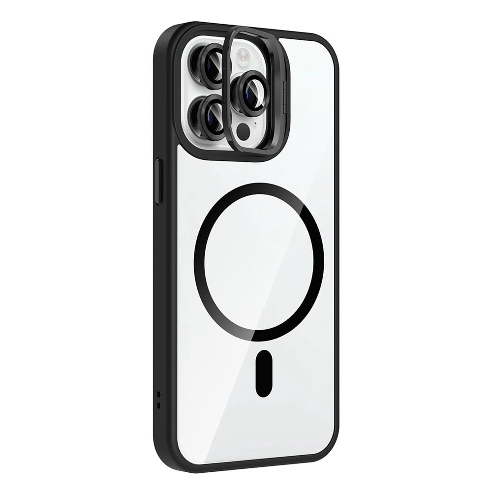 Apple iPhone 14 Pro Max Kılıf Standlı ve Kamera Lens Hediyeli M-Safe Şarj Özellikli Zore Etro Kapak