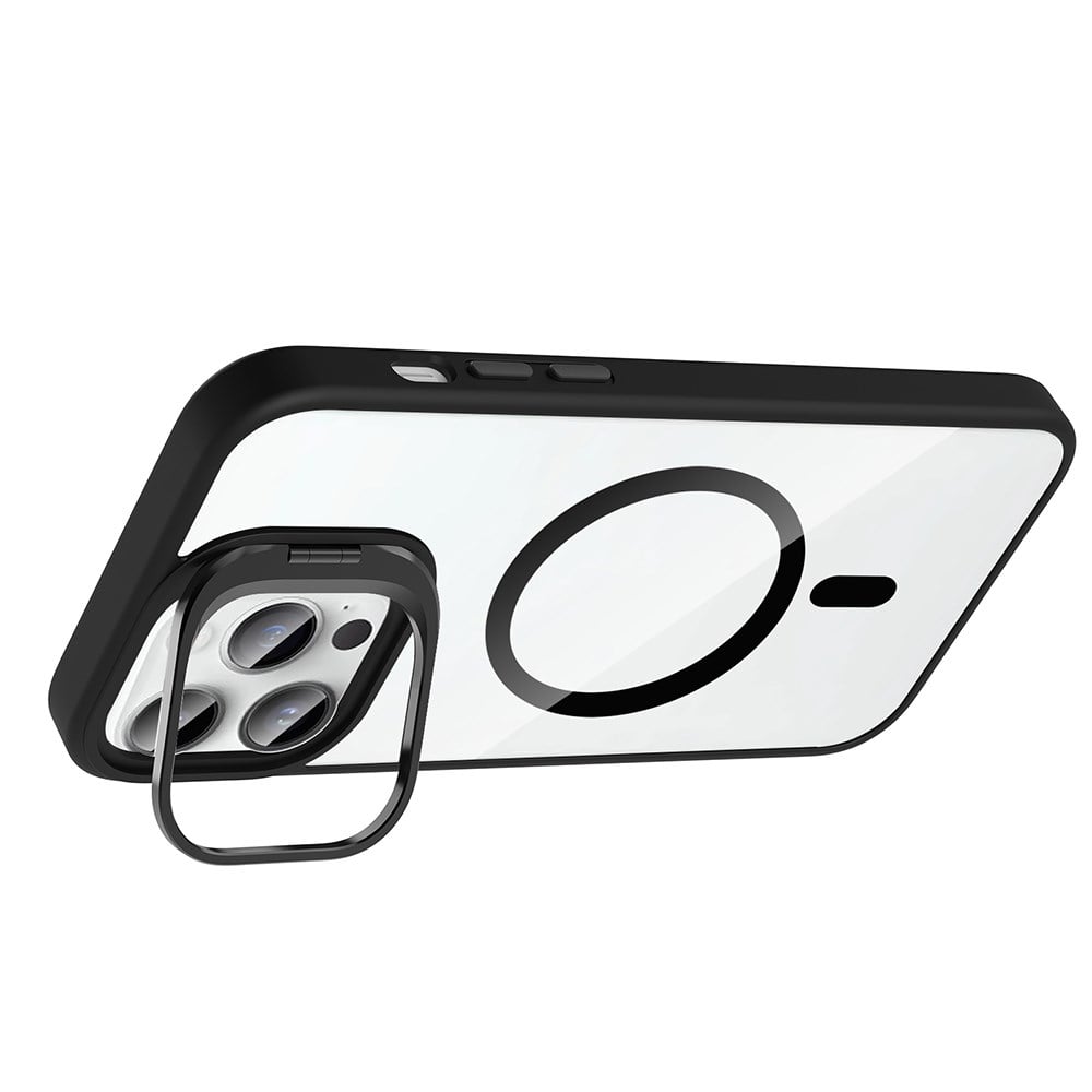 Apple iPhone 14 Pro Max Kılıf Standlı ve Kamera Lens Hediyeli M-Safe Şarj Özellikli Zore Etro Kapak