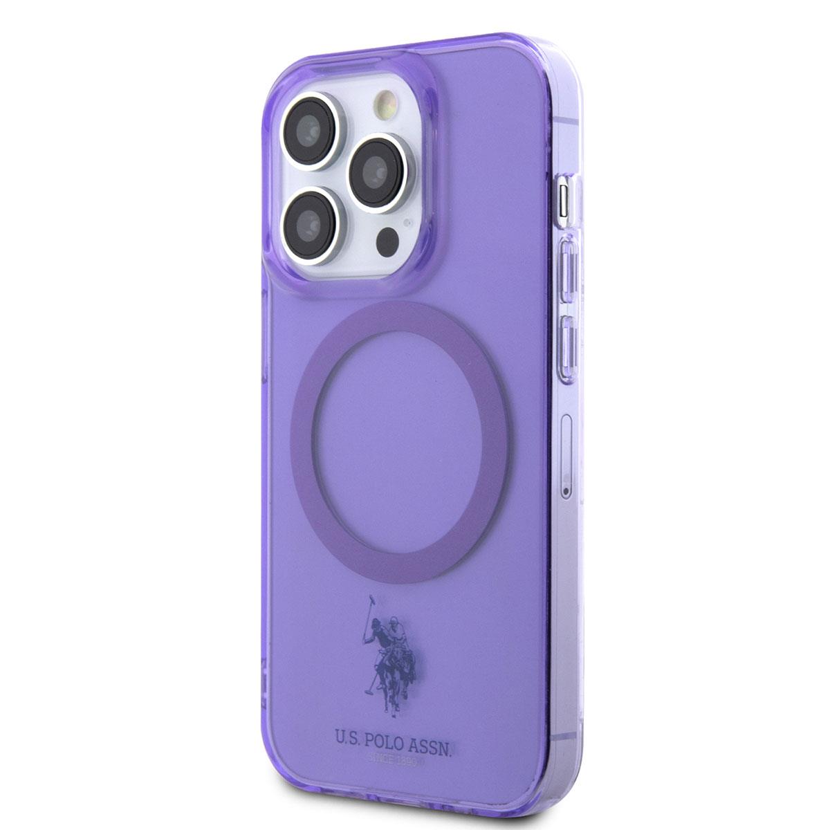 Apple iPhone 14 Pro Max Kılıf U.S. POLO ASSN. M-safe Şarj Özellikli Transparan Tasarım Kapak