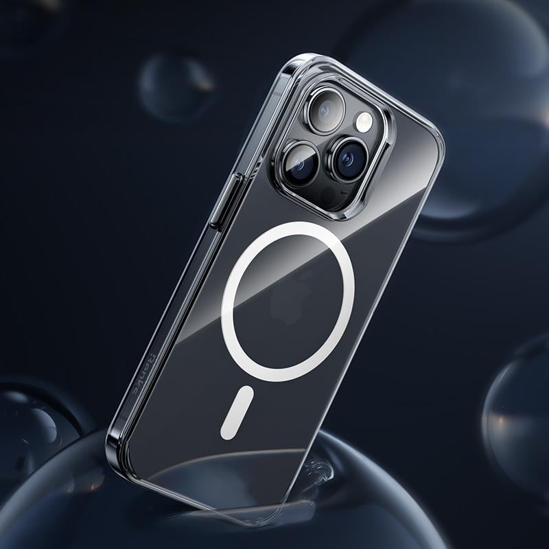 Apple iPhone 14 Pro Max Kılıf Wireless Şarj Destekli Benks Yeni Magnetik Crystal PC Kapak