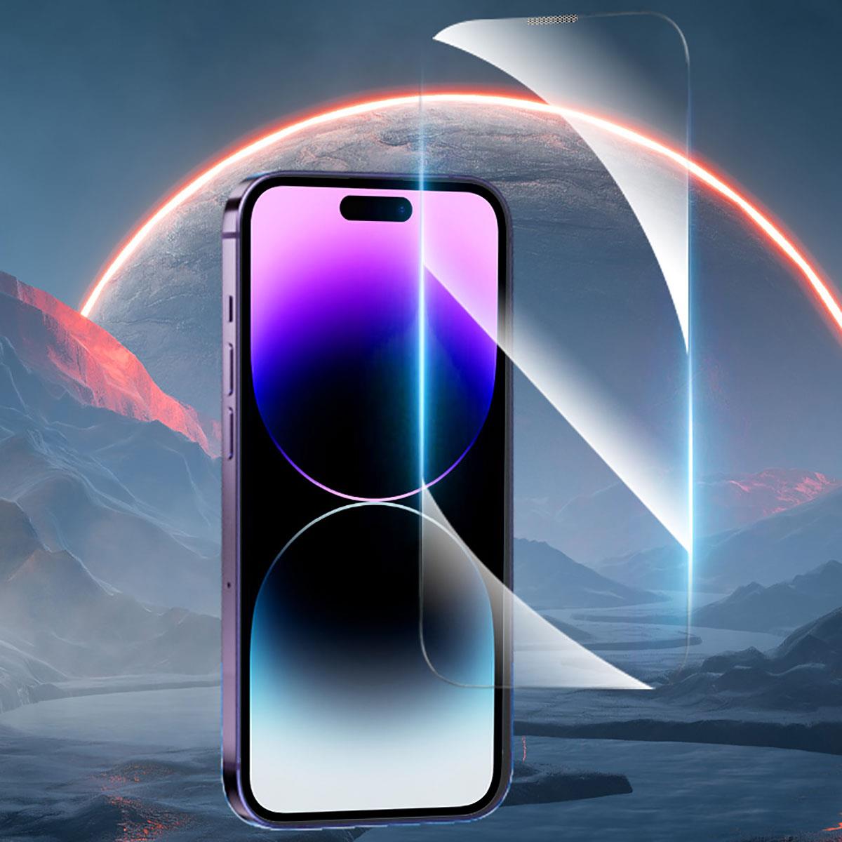 Apple iPhone 14 Pro Max Youngkit Antistatik Ve Antidust Kolay Uygulama Aparatlı Cam Ekran Koruyucu