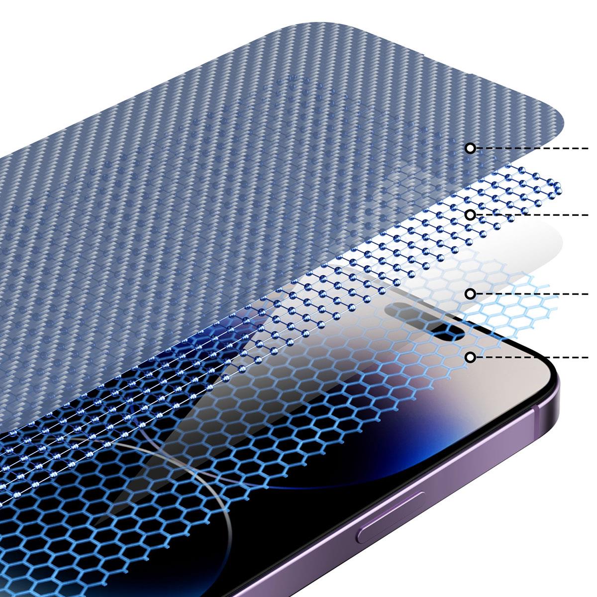 Apple iPhone 14 Pro Youngkit Antistatik Ve Antidust Kolay Uygulama Aparatlı Cam Ekran Koruyucu