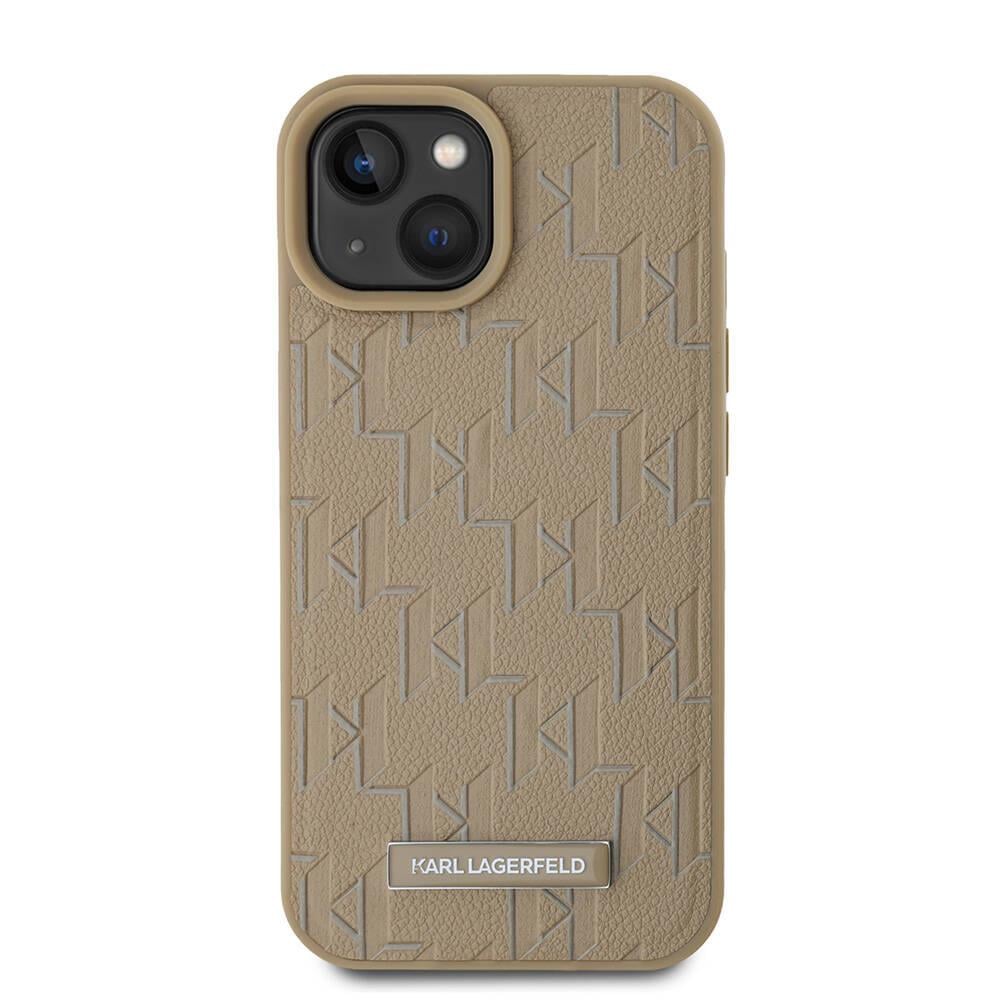 Apple iPhone 15 Kılıf Karl Lagerfeld Orjinal Lisanslı M-safe Şarj Özellikli KL Yazılı Hot Stamp Kapak