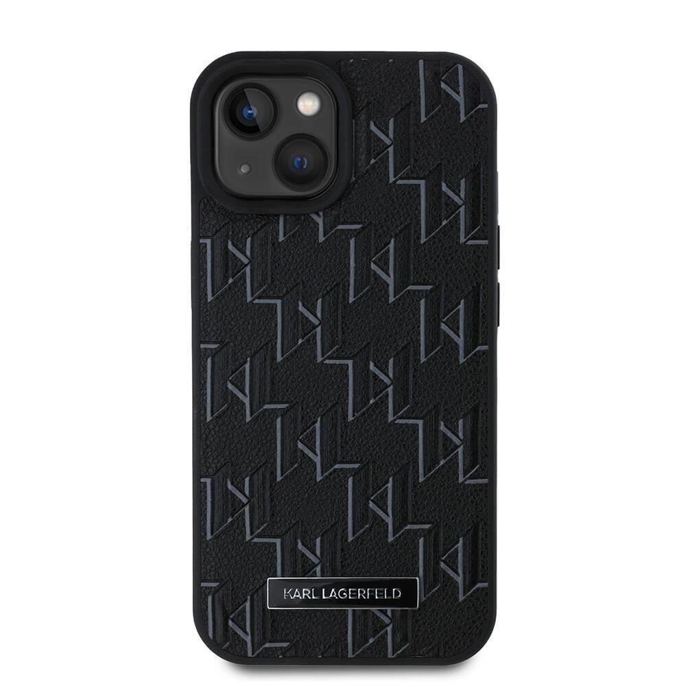 Apple iPhone 15 Kılıf Karl Lagerfeld Orjinal Lisanslı M-safe Şarj Özellikli KL Yazılı Hot Stamp Kapak