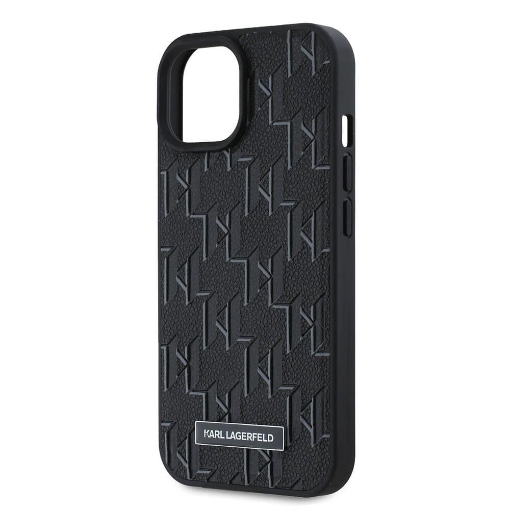 Apple iPhone 15 Kılıf Karl Lagerfeld Orjinal Lisanslı M-safe Şarj Özellikli KL Yazılı Hot Stamp Kapak