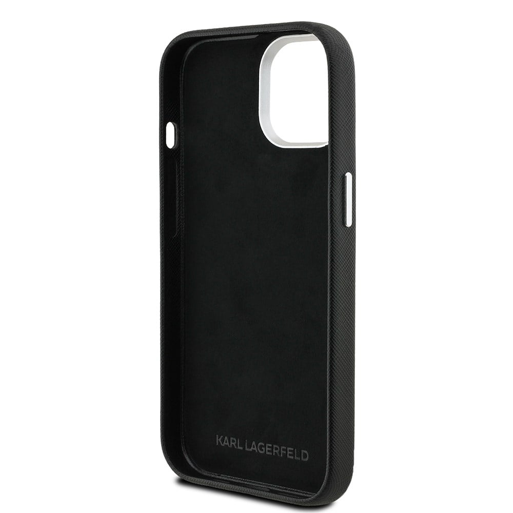 Apple iPhone 15 Kılıf Karl Lagerfeld Orjinal Lisanslı K&C Heads Pin Kapak
