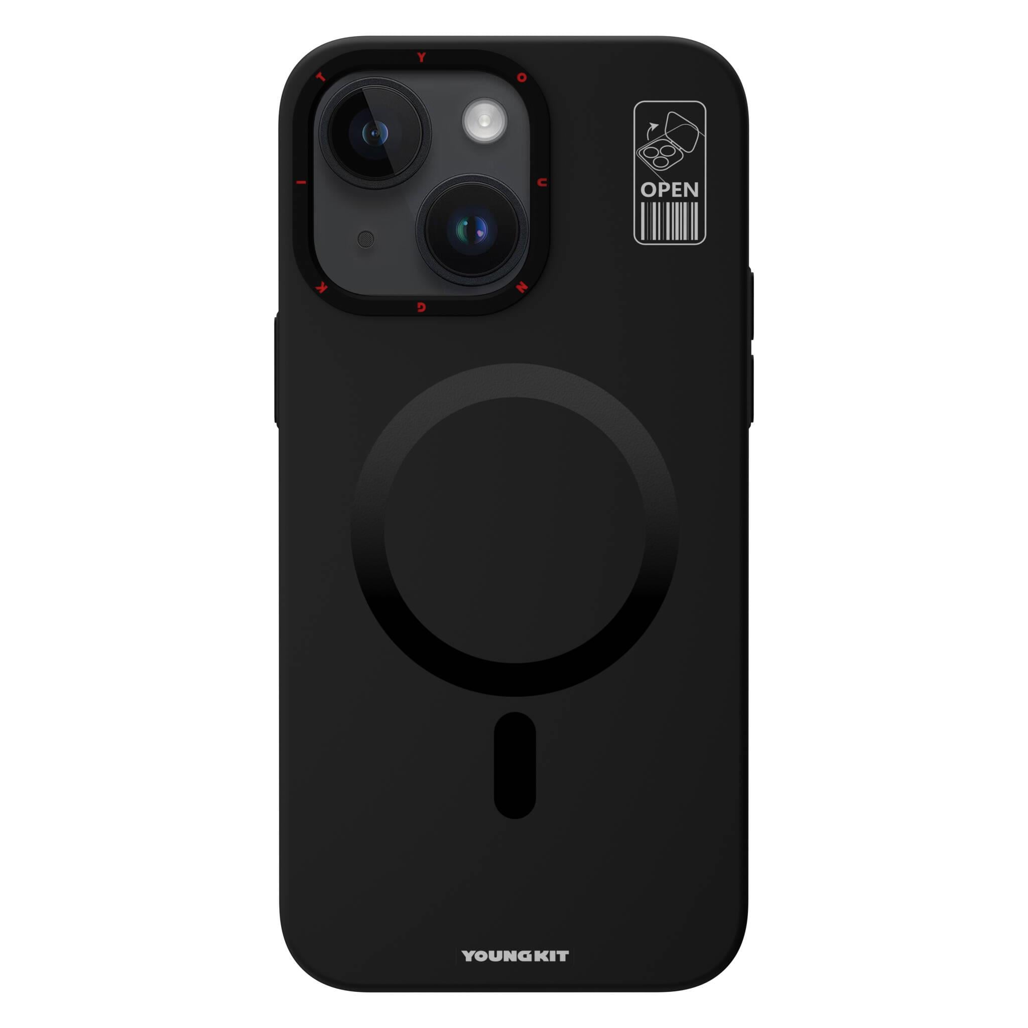 Apple iPhone 15 Kılıf M-safe Şarj Özellikli Standlı YoungKit Hermit Bracket Serisi Kapak