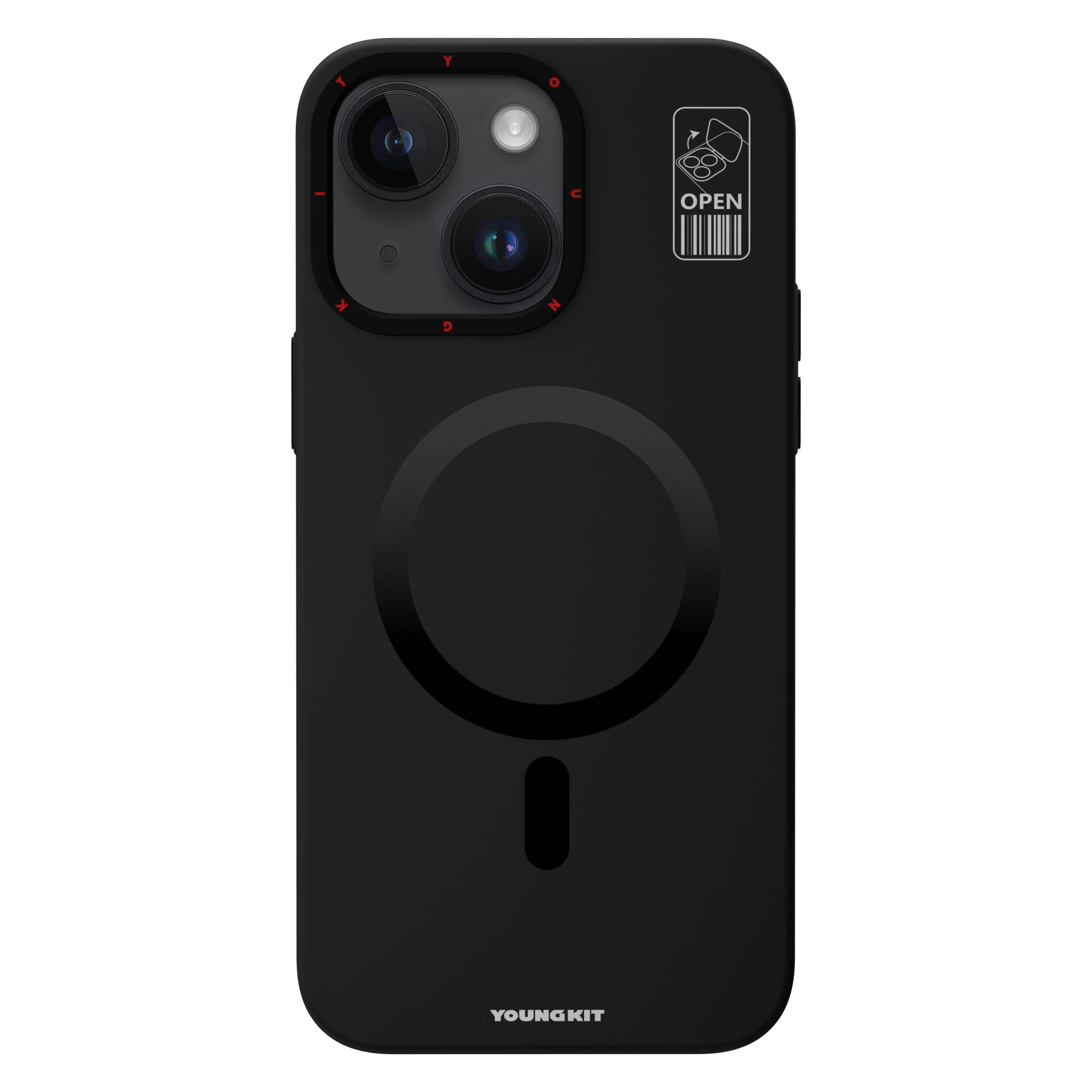 Apple iPhone 15 Kılıf M-safe Şarj Özellikli Standlı YoungKit Hermit Bracket Serisi Kapak