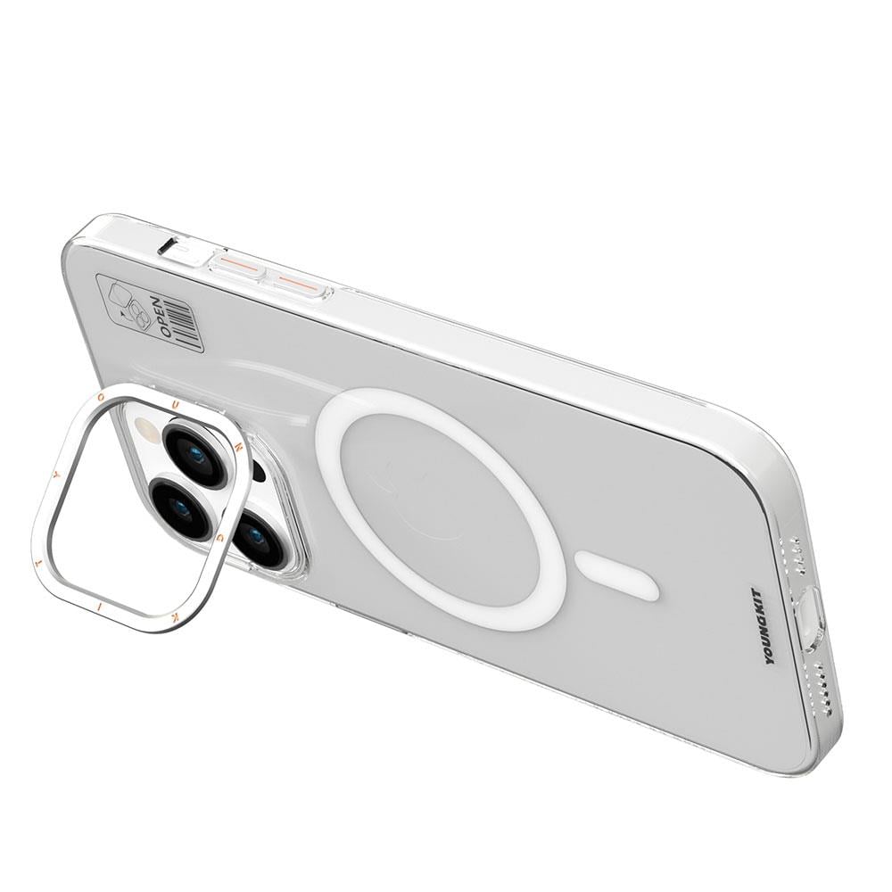 Apple iPhone 15 Kılıf M-safe Şarj Özellikli Standlı YoungKit Hermit Bracket Serisi Kapak