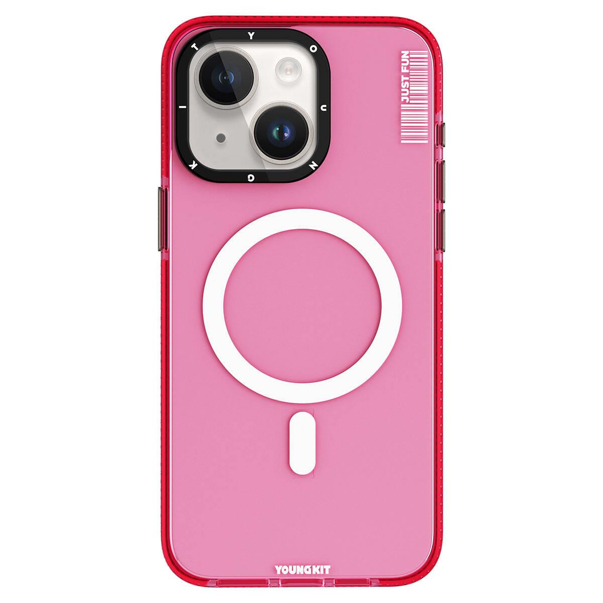 Apple iPhone 15 Kılıf M-safe Şarj Özellikli YoungKit Crystal Color Serisi Kapak