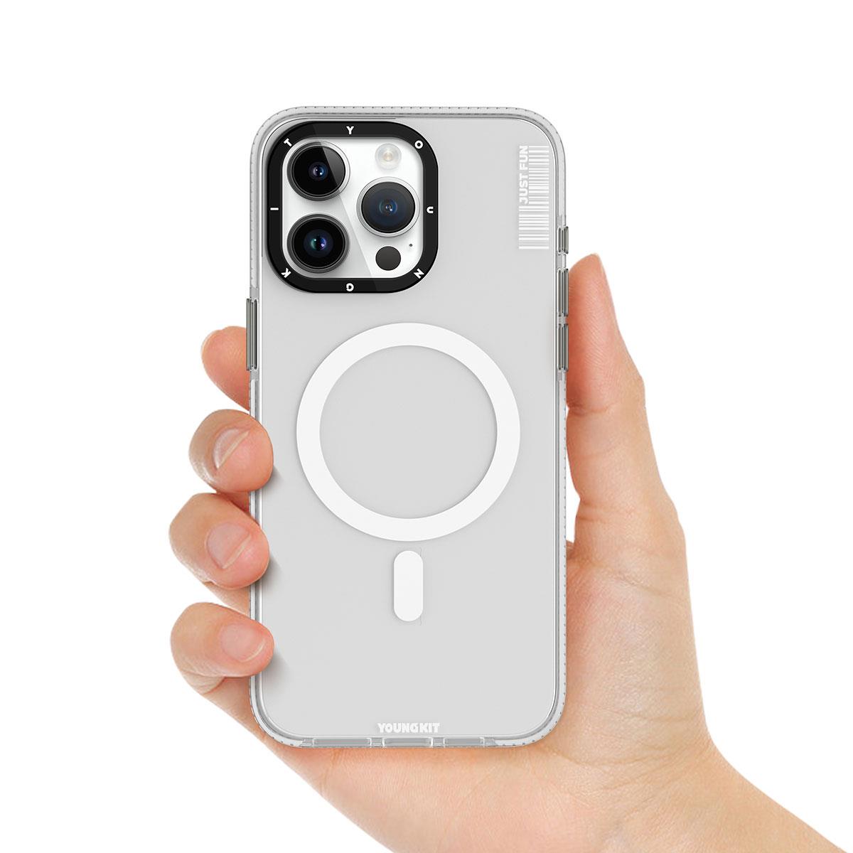 Apple iPhone 15 Kılıf M-safe Şarj Özellikli YoungKit Crystal Color Serisi Kapak