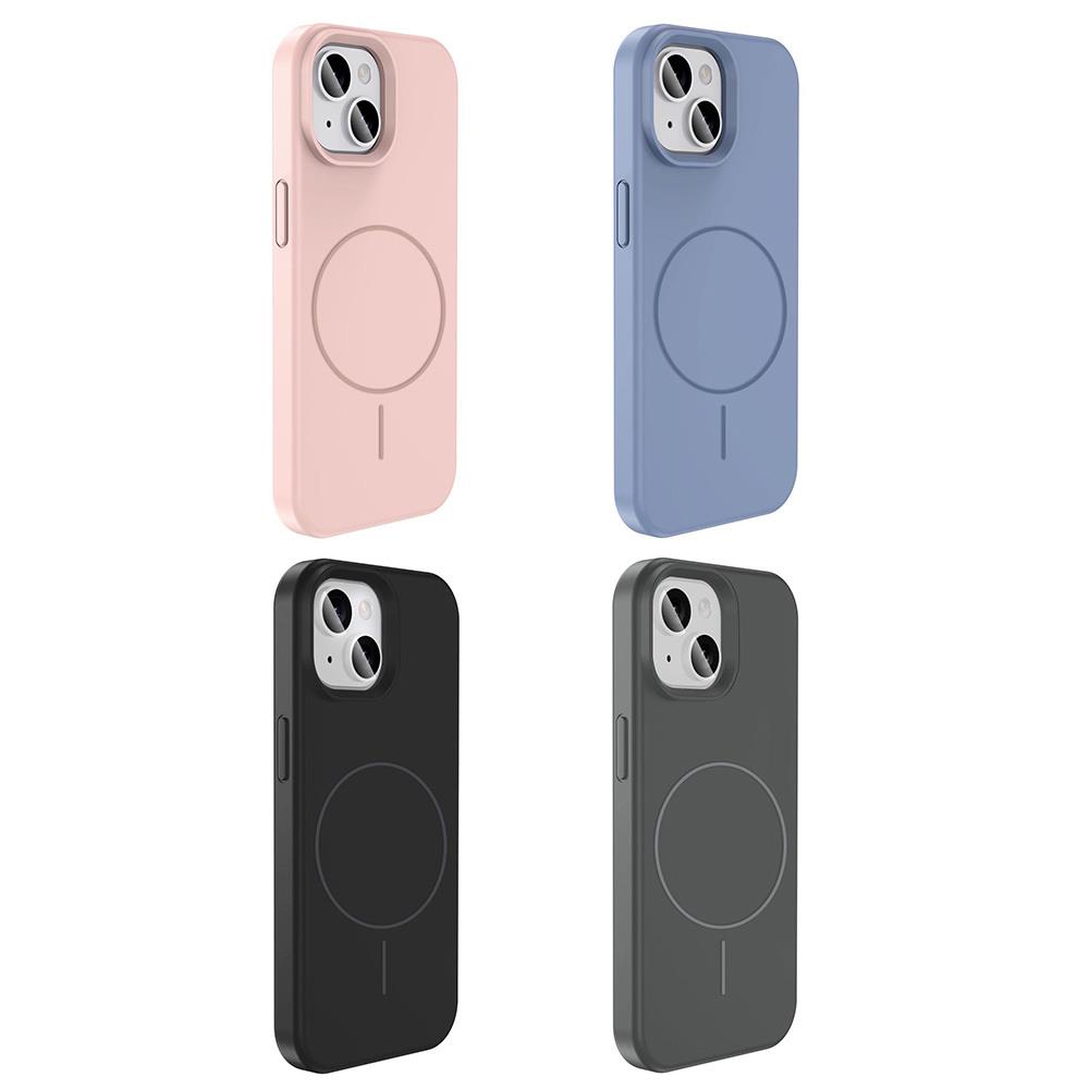 Apple iPhone 15 Kılıf M-safe Şarj Özellikli Standlı Metal Kamera Çerçeveli Mat Recci Glaze Serisi Kapak