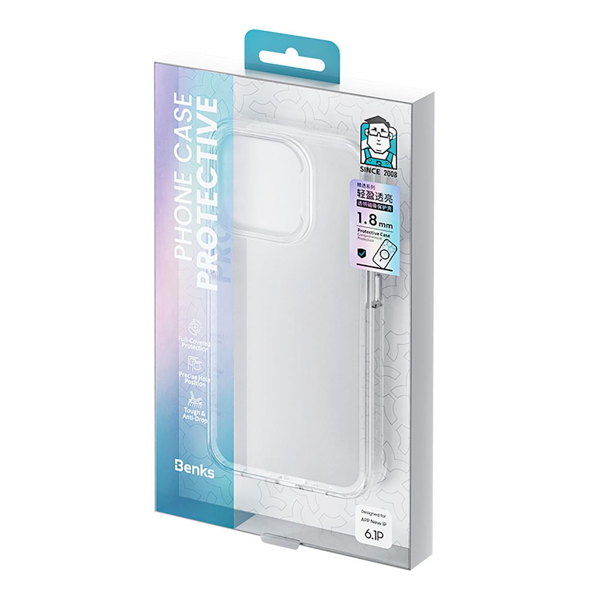 Apple iPhone 15 Kılıf M-safe Şarj Özellikli Benks ​​​​​​Crystal Serisi Şeffaf Kapak