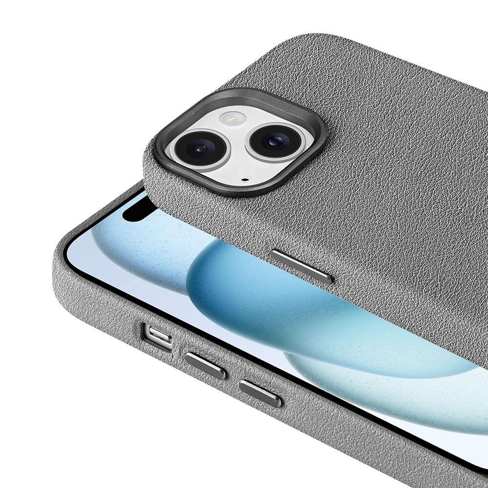 Apple iPhone 15 Kılıf M-safe Şarj Özellikli PU Deri Zore Adora Kapak