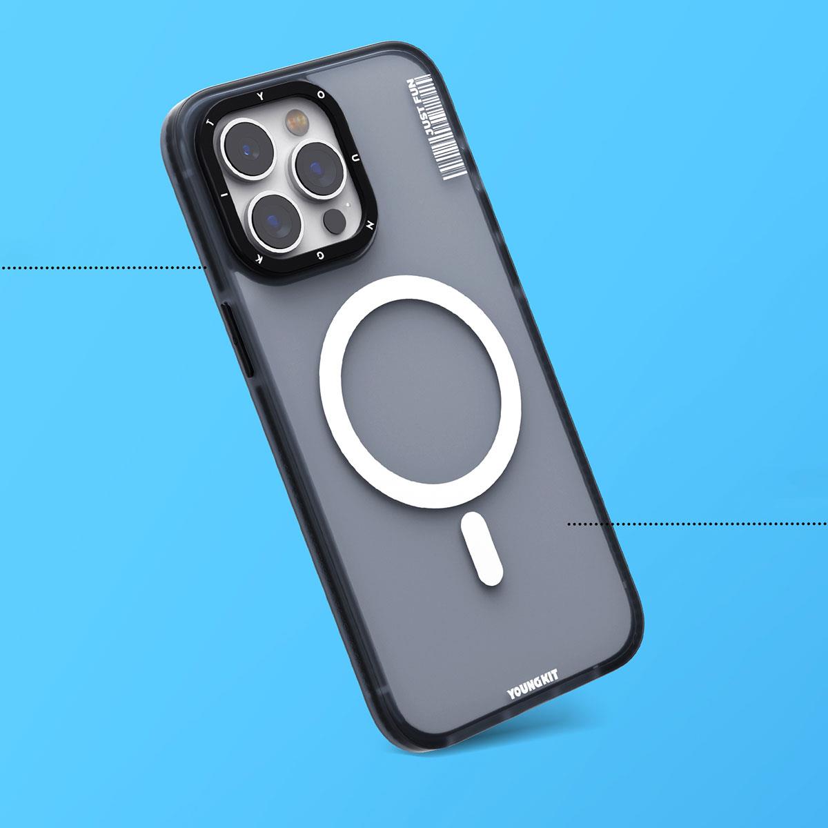 Apple iPhone 15 Kılıf M-safe Şarj Özellikli Youngkit Colored Sand Serisi Kapak