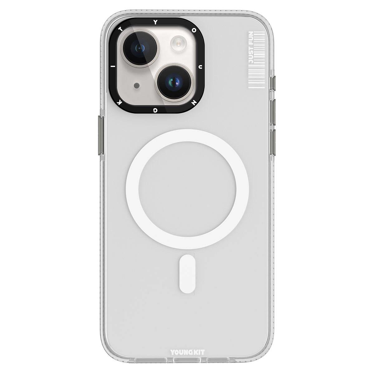 Apple iPhone 15 Kılıf M-safe Şarj Özellikli YoungKit Crystal Color Serisi Kapak