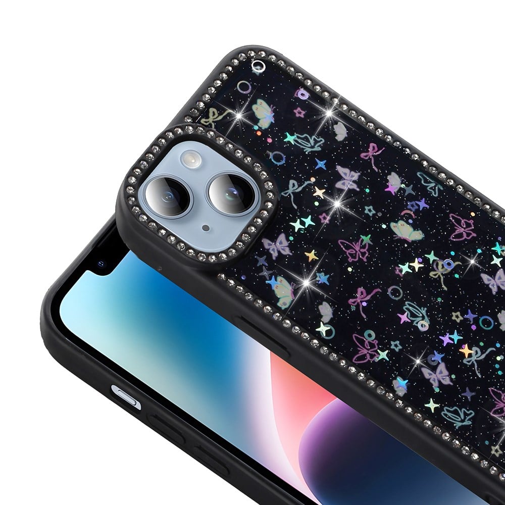 Apple iPhone 15 Kılıf Taşlı ve Simli Tasarım Zore Azra Kapak