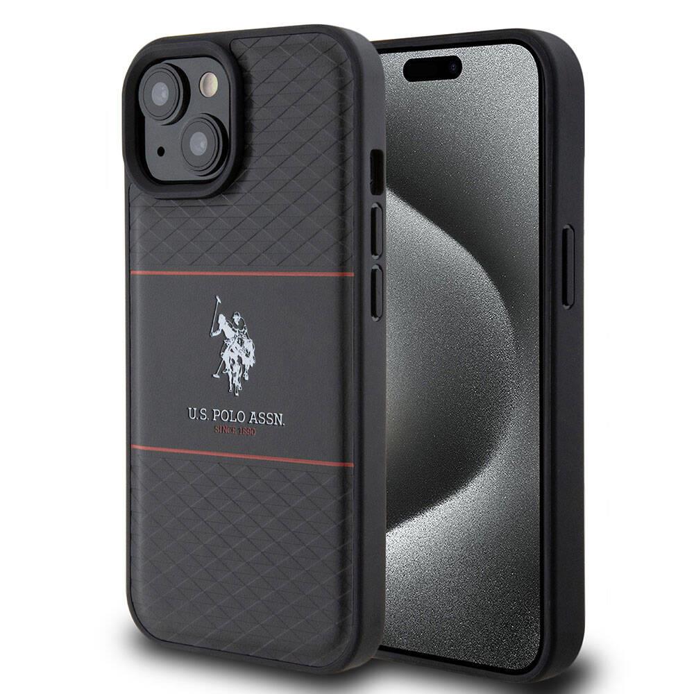 Apple iPhone 15 Kılıf U.S. Polo Assn. Orjinal Lisanslı Üç Renk Şerit Tasarımlı Baskı Logolu Kapak