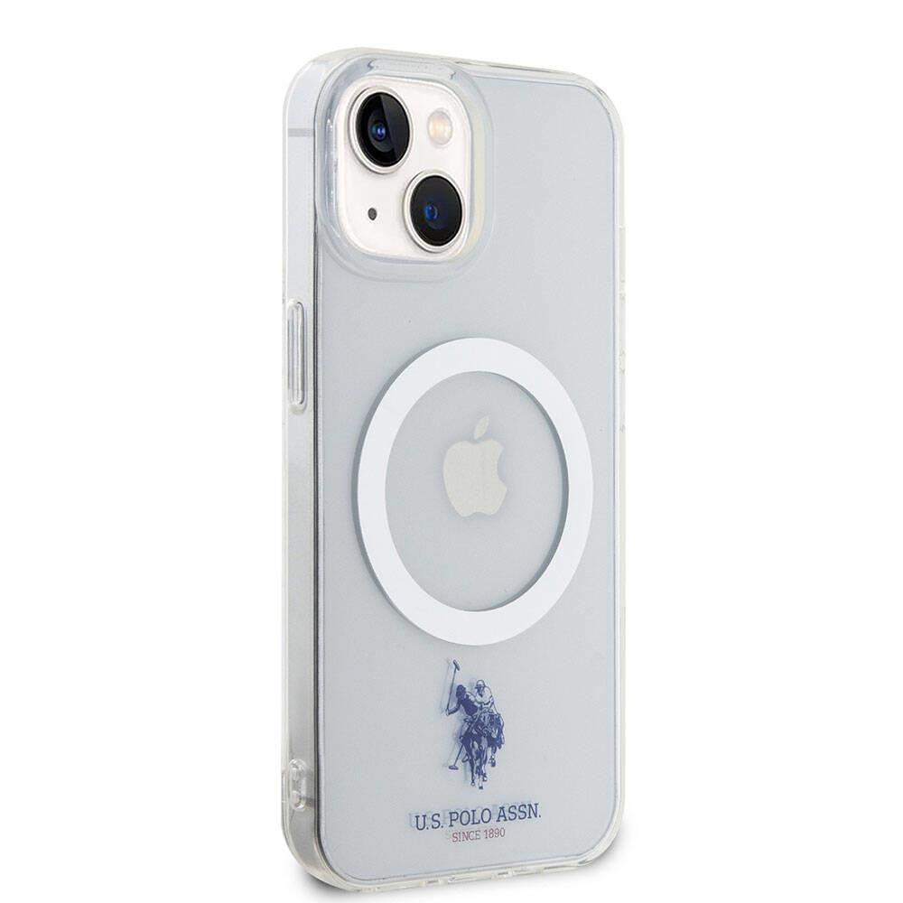 Apple iPhone 15 Kılıf U.S. Polo Assn. Orjinal Lisanslı M-safe Şarj Özellikli Transparan Tasarım Kapak