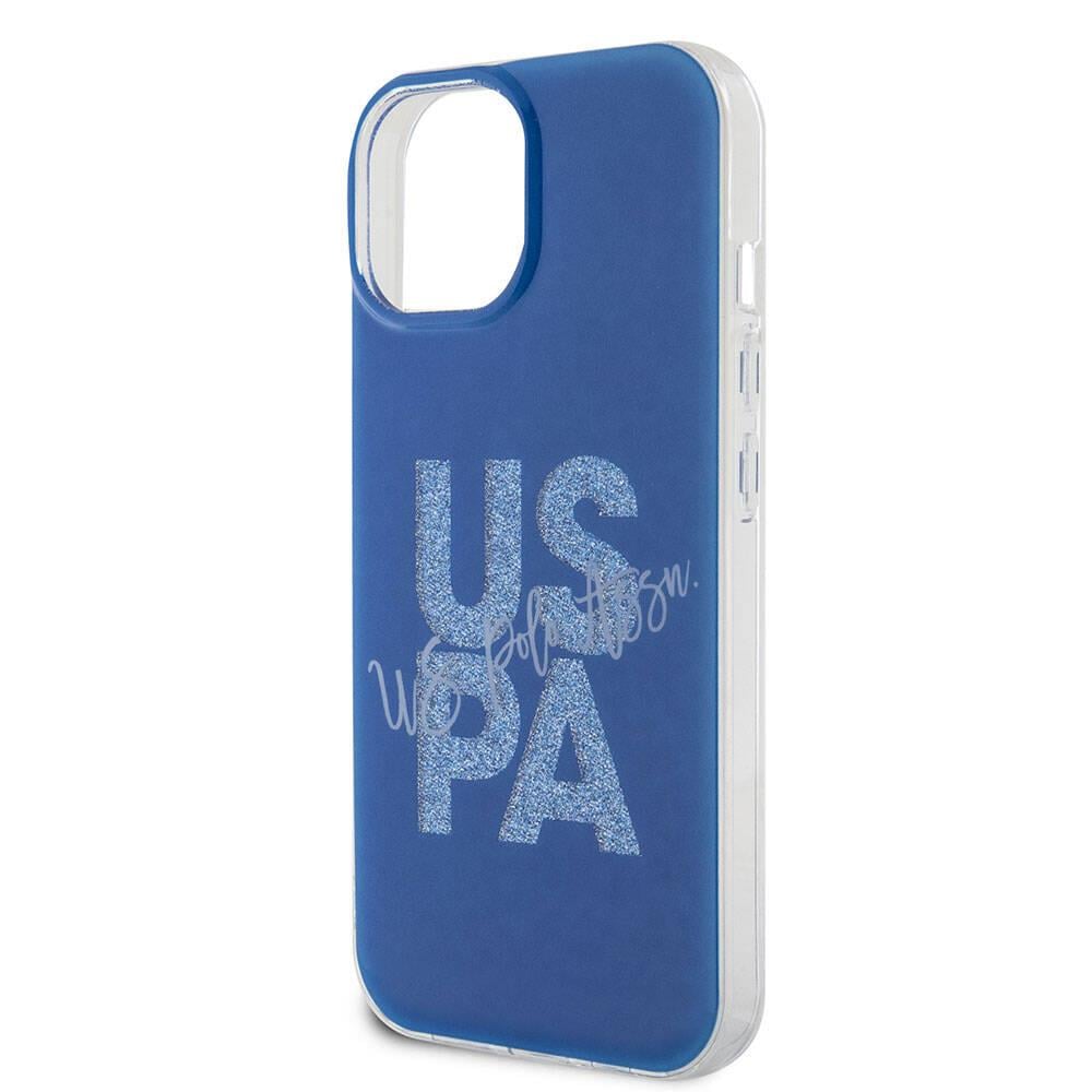 Apple iPhone 15 Kılıf U.S. Polo Assn. Orjinal Lisanslı Simli Parlak Alfabe Tasarım Kapak