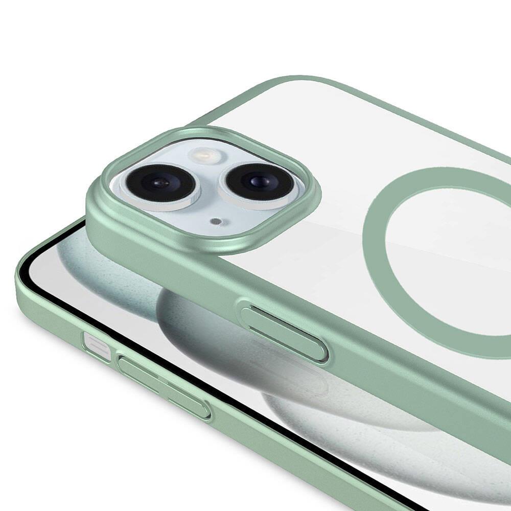 Apple iPhone 15 Kılıf Wireless Şarj Özellikli Sert PC Zore Mat Riksos M-safe Kapak