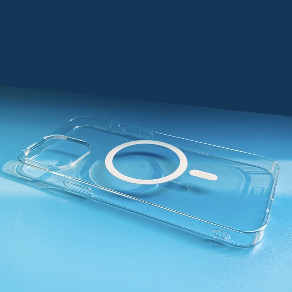 Apple iPhone 15 Plus Kamera Korumalı M-Safe Şarj Özellikli Şeffaf Zore London Sert PC Kapak