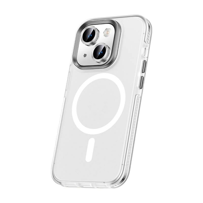 Apple iPhone 15 Plus Kılıf Airbagli M-safe Wireless Şarj Özellikli Lens Koruyuculu Zore Klaptika Kapak