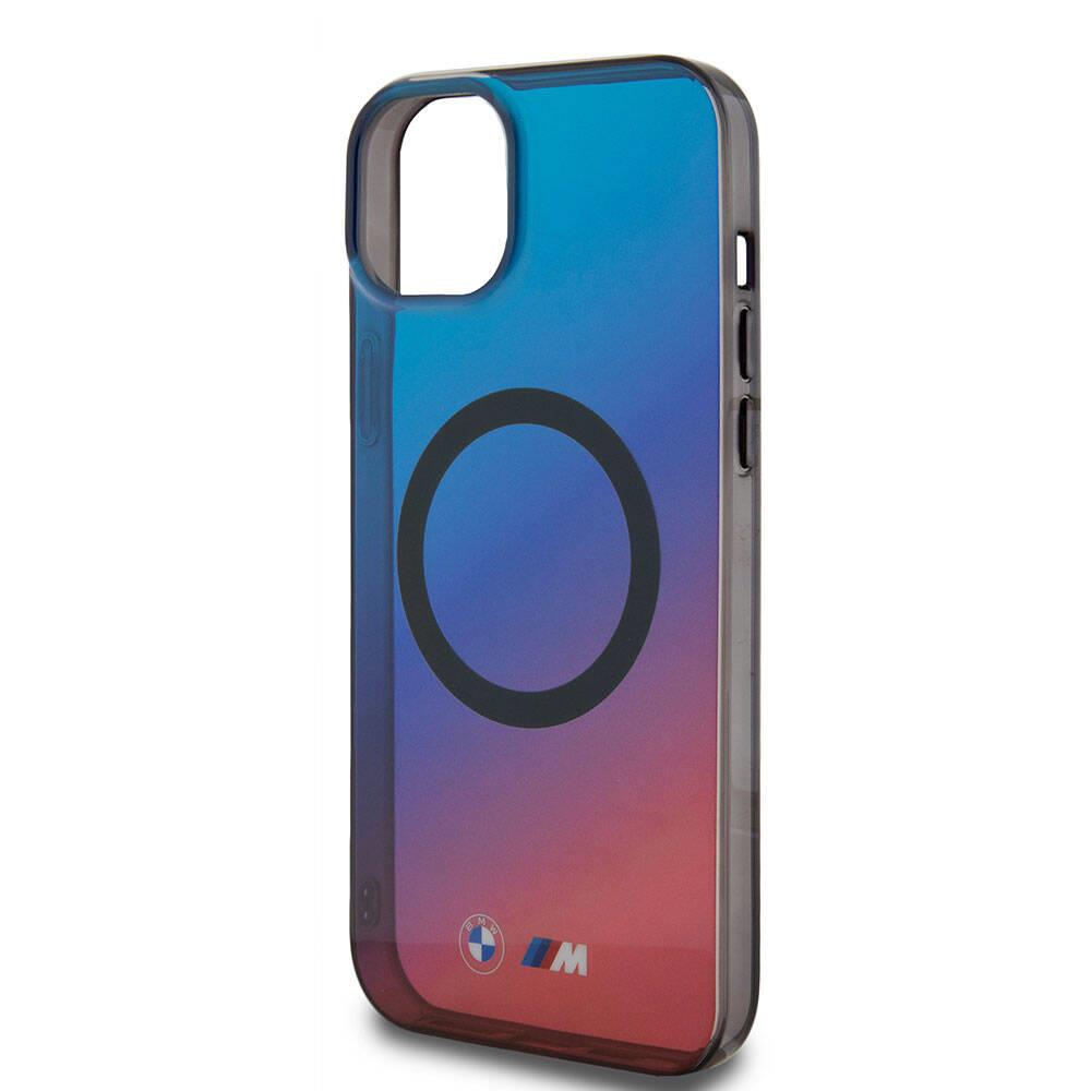 Apple iPhone 15 Plus Kılıf BMW M-safe Şarj Özellikli Transparan Renk Geçişli Dizayn Orjinal Lisanslı Kapak