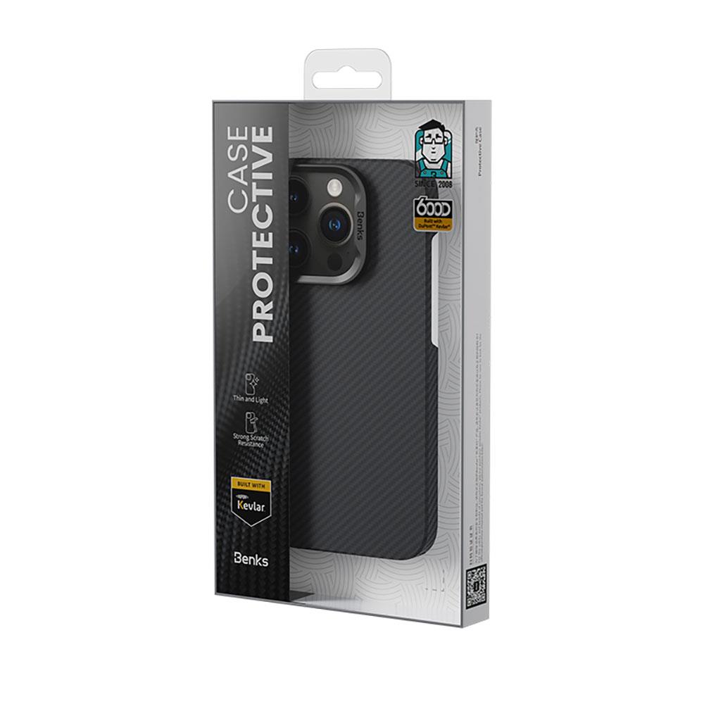 Apple iPhone 15 Plus Kılıf M-safe Özellikli Karbon Fiber Benks Essential ArmorAir 600D Kevlar Kapak