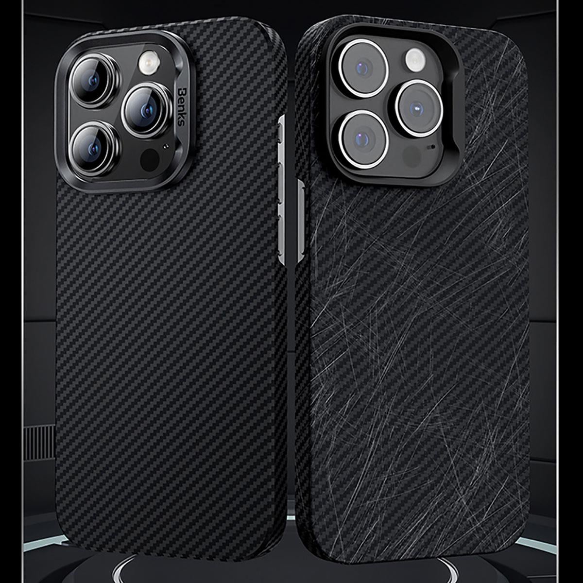 Apple iPhone 15 Plus Kılıf M-safe Özellikli Karbon Fiber Benks Essential ArmorAir 600D Kevlar Kapak