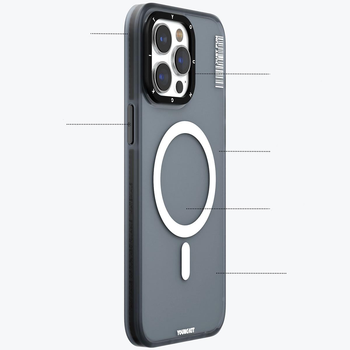 Apple iPhone 15 Plus Kılıf M-safe Şarj Özellikli Youngkit Colored Sand Serisi Kapak