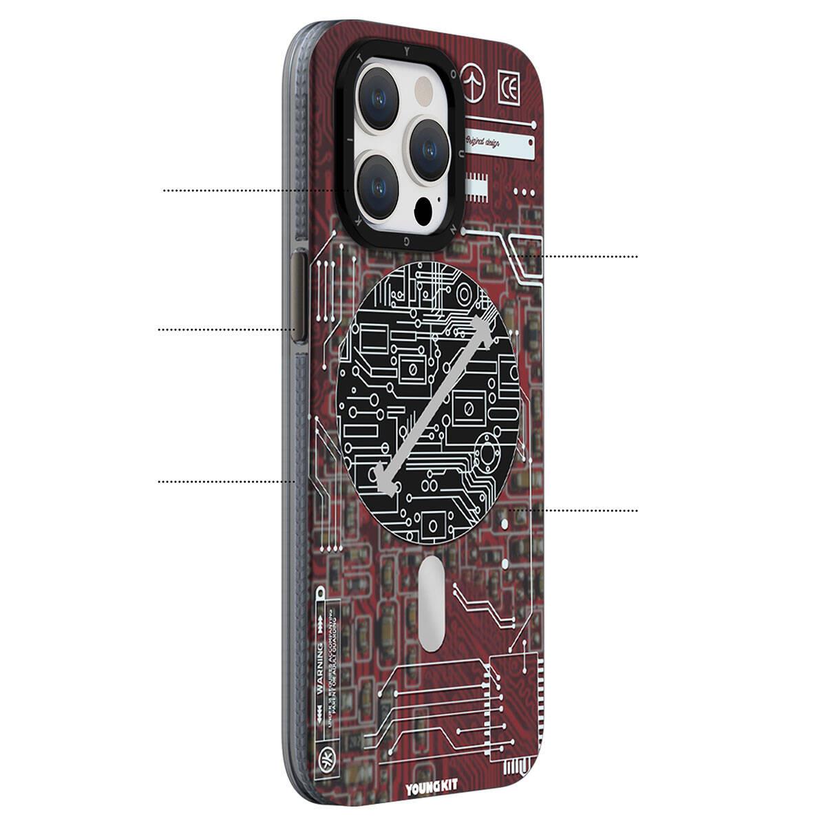 Apple iPhone 15 Plus Kılıf M-safe Şarj Özellikli YoungKit Technology Serisi Kapak