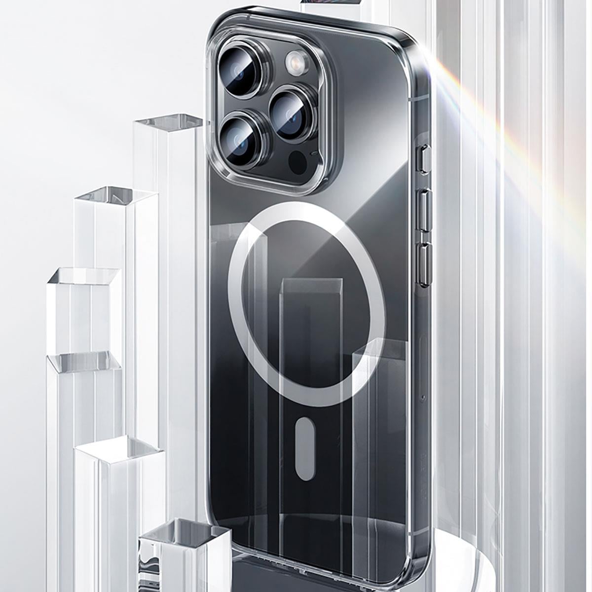 Apple iPhone 15 Plus Kılıf M-safe Şarj Özellikli Benks ​​​​​​Crystal Serisi Şeffaf Kapak