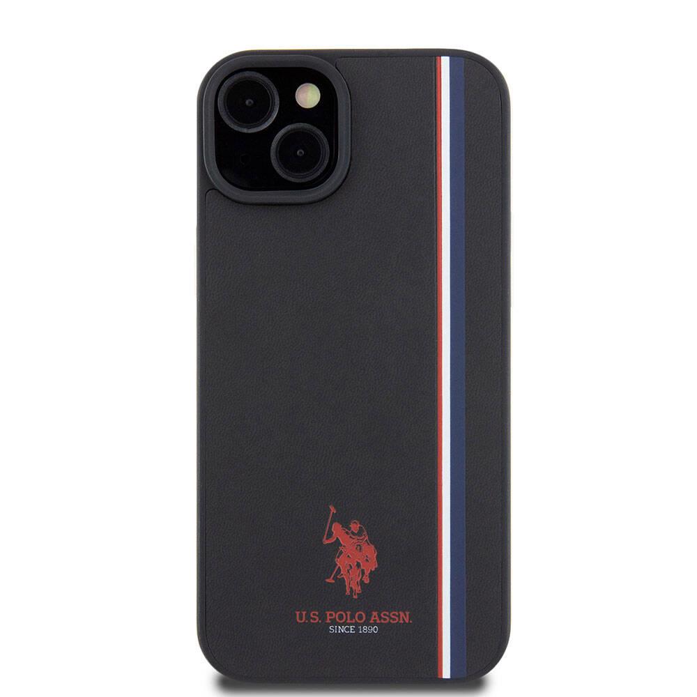 Apple iPhone 15 Plus Kılıf U.S. Polo Assn. Orjinal Lisanslı Üç Renk Şerit Tasarımlı Baskı Logolu Kapak