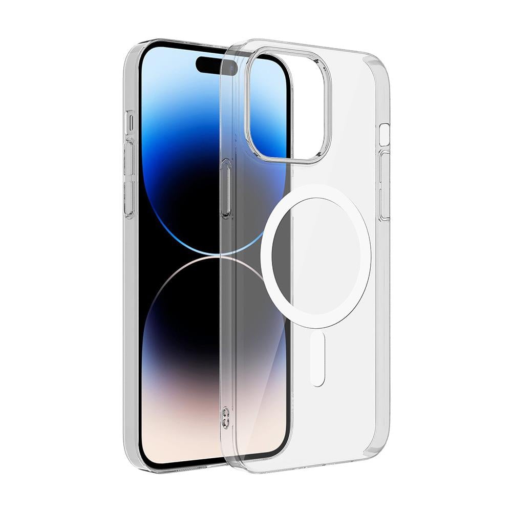 Apple iPhone 15 Plus Kılıf Zore M-safe Şarj Özellikli Şeffaf Tek Kamera Çerçeveli Porto Kapak