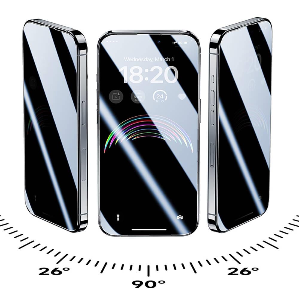 Apple iPhone 15 Pro Hidrofobik Ve Oleofobik Özellikli Benks Privacy Air Shield Ekran Koruyucu 10'lu Paket