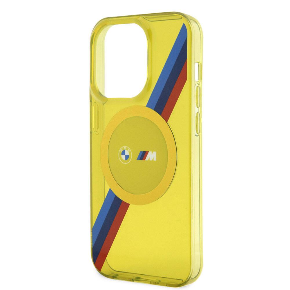 Apple iPhone 15 Pro Kılıf BMW M-safe Şarj Özellikli Transparan Tricolor Stripes Orjinal Lisanslı Kapak