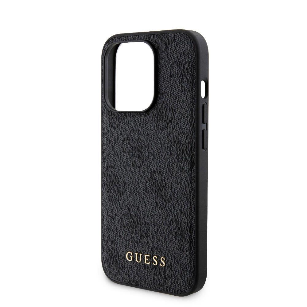Apple iPhone 15 Pro Kılıf Guess Orjinal Lisanslı M-safe Şarj Özellikli Yazı Logolu 4G Desenli Kapak + Powerbank 5000mAh 2in1 Set
