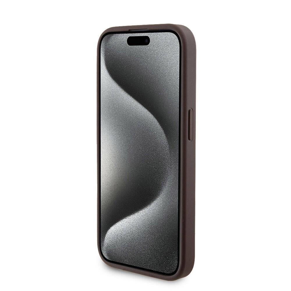 Apple iPhone 15 Pro Kılıf Guess Orjinal Lisanslı M-safe Şarj Özellikli Yazı Logolu 4G Desenli Kapak + Powerbank 5000mAh 2in1 Set