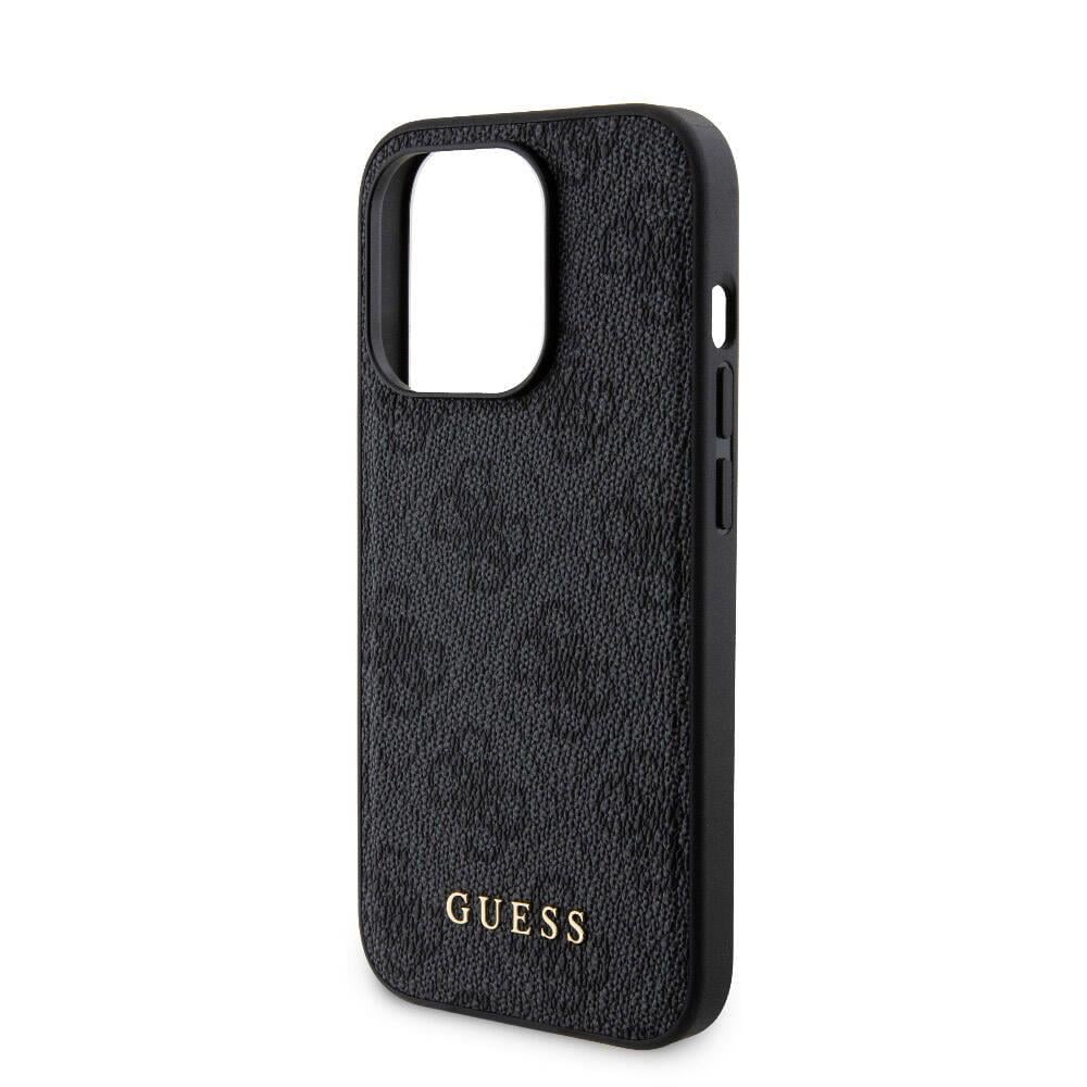Apple iPhone 15 Pro Kılıf Guess Orjinal Lisanslı M-safe Şarj Özellikli Yazı Logolu 4G Desenli Kapak + Powerbank 5000mAh 2in1 Set