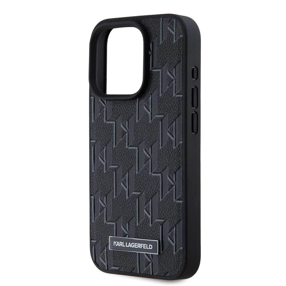 Apple iPhone 15 Pro Kılıf Karl Lagerfeld Orjinal Lisanslı M-safe Şarj Özellikli KL Yazılı Hot Stamp Kapak
