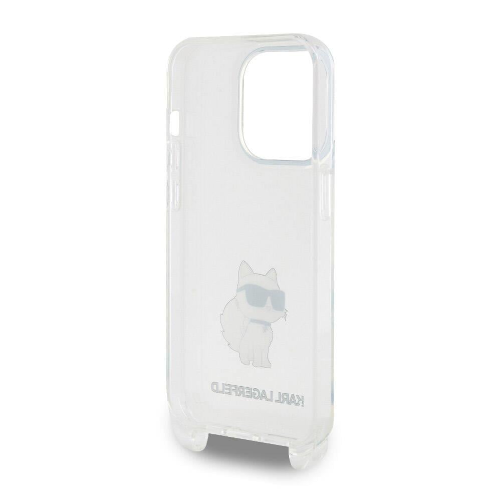 Apple iPhone 15 Pro Kılıf Karl Lagerfeld Orjinal Lisanslı Boyun Askılı Choupette İkonik Crossbody Kapak
