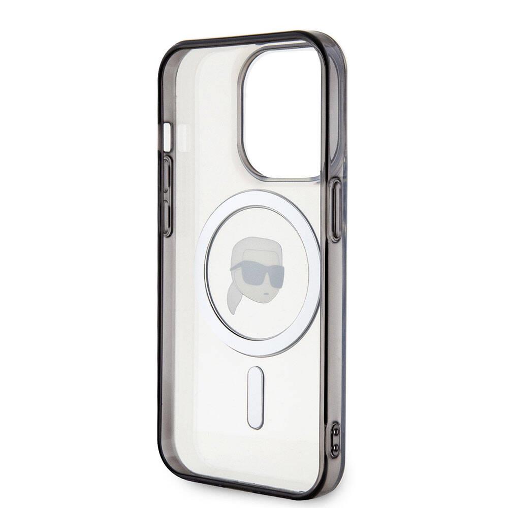 Apple iPhone 15 Pro Kılıf Karl Lagerfeld M-safe Şarj Özellikli IML Karl Orjinal Lisanslı Kapak