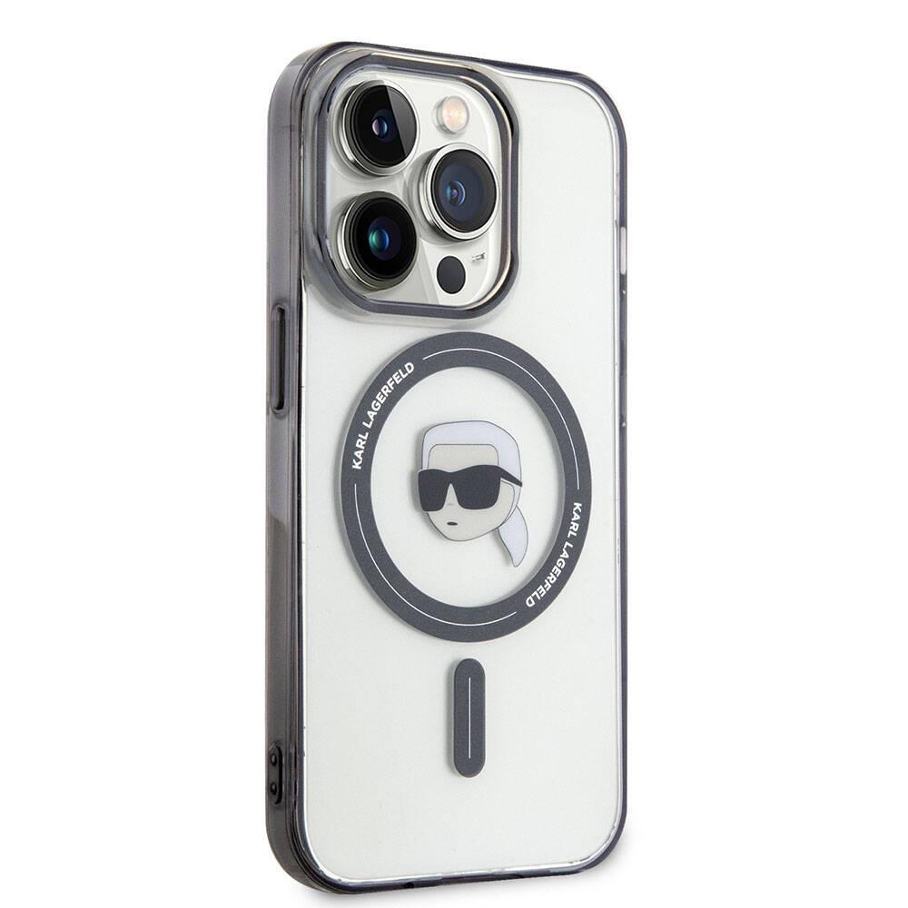 Apple iPhone 15 Pro Kılıf Karl Lagerfeld M-safe Şarj Özellikli IML Karl Orjinal Lisanslı Kapak