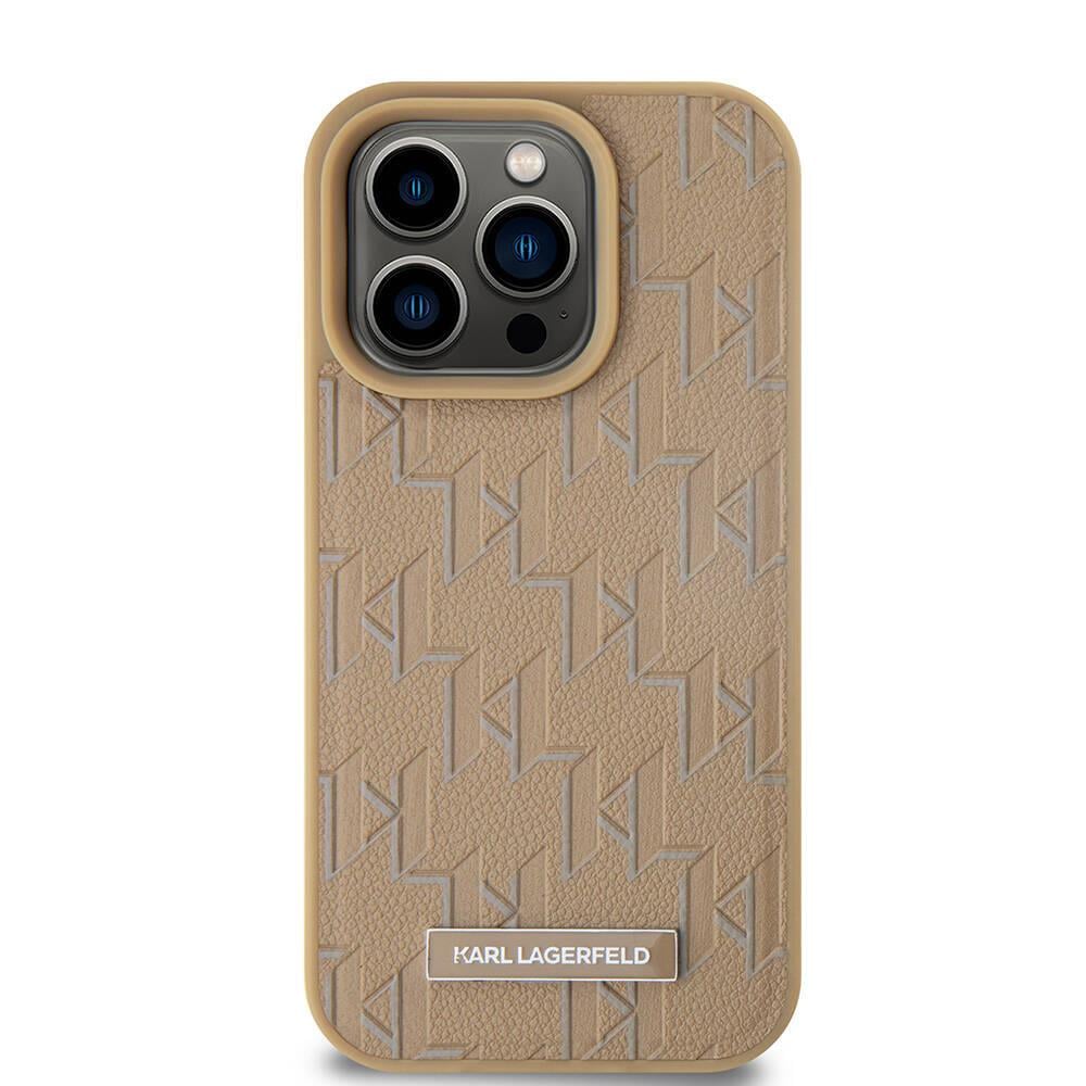 Apple iPhone 15 Pro Kılıf Karl Lagerfeld Orjinal Lisanslı M-safe Şarj Özellikli KL Yazılı Hot Stamp Kapak