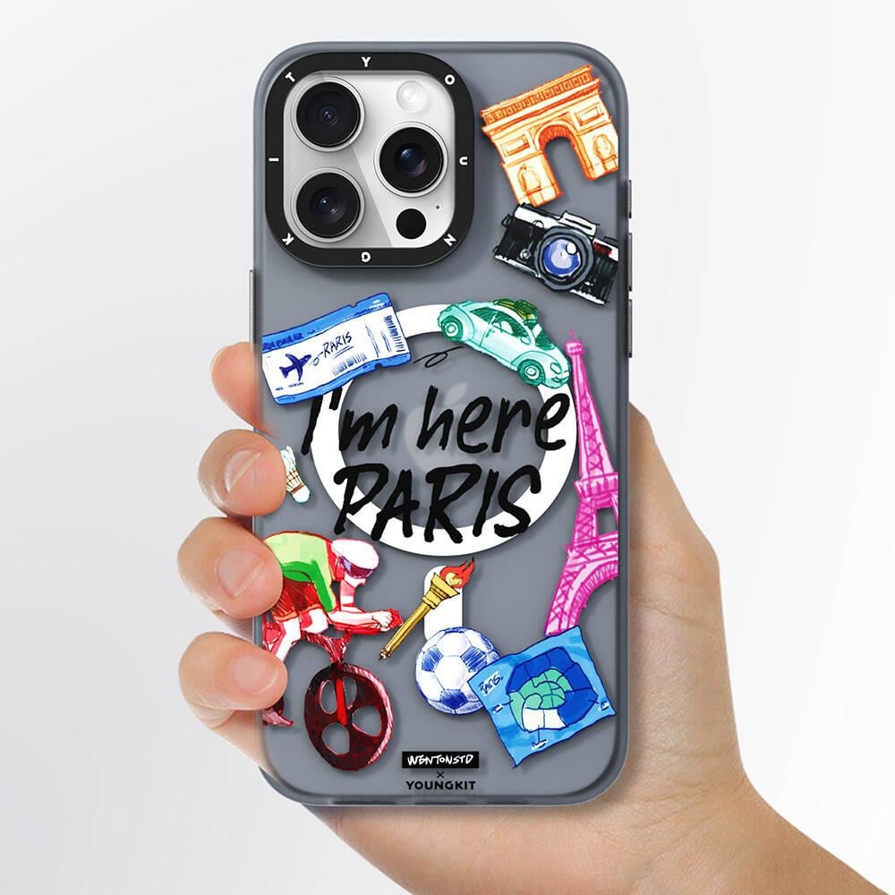 Apple iPhone 15 Pro Kılıf M-safe Şarj Özellikli Youngkit in Paris Serisi Kapak