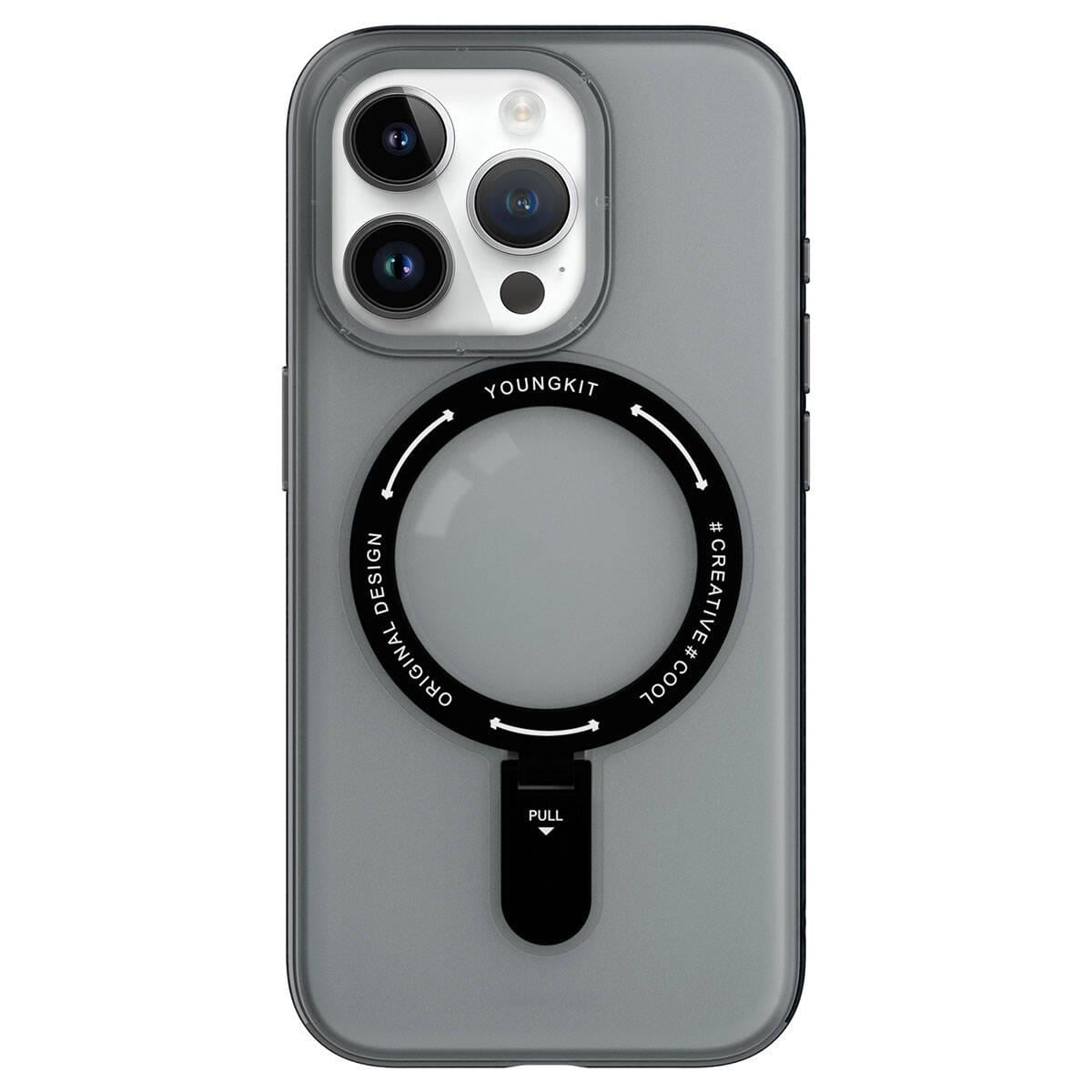 Apple iPhone 15 Pro Kılıf M-safe Şarj Özellikli Youngkit Rock Serisi Kapak